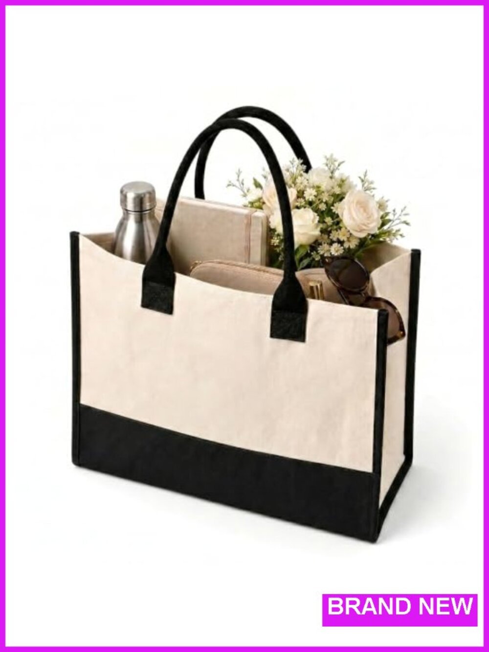 Personalized Canvas Tote Bag, Monogrammed Utility Tote for Women